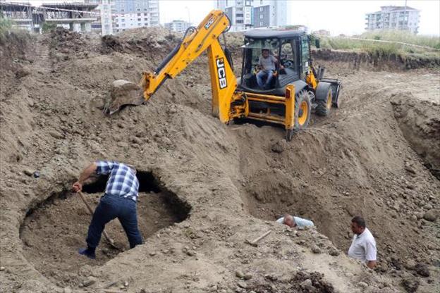 samsun'da inşaatta tarihi mezar